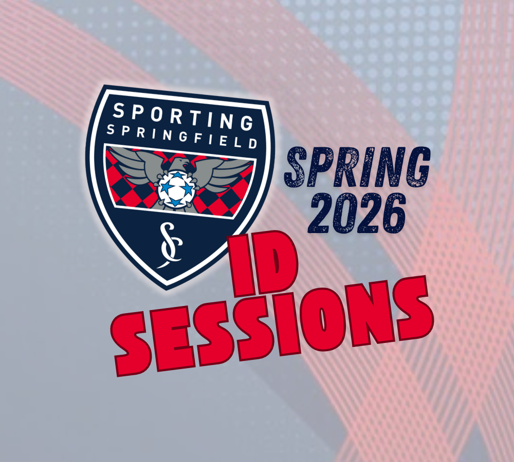 Sporting Springfield ID Sessions Spring 2026 event graphic in blue, red, and white