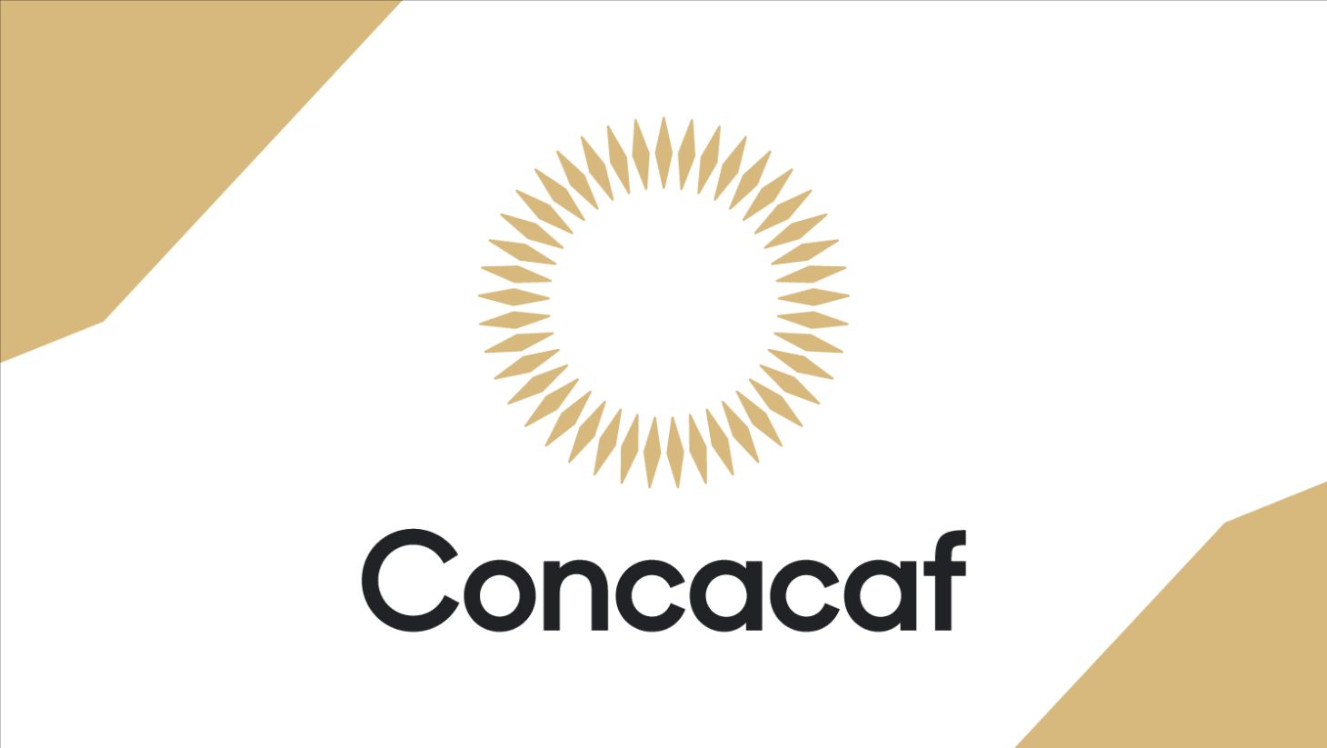 Concacaf logo with gold sunburst and black text on a white background