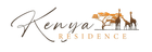 Kenya Residence logo in elegant script with safari silhouettes and warm brown tones