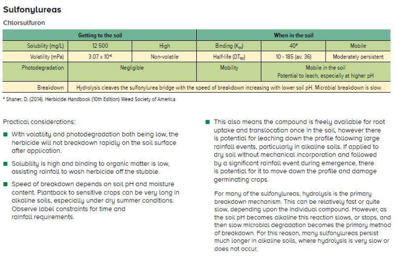 Soft tissue landmarks table with green headers and explanatory bullet points beneath
