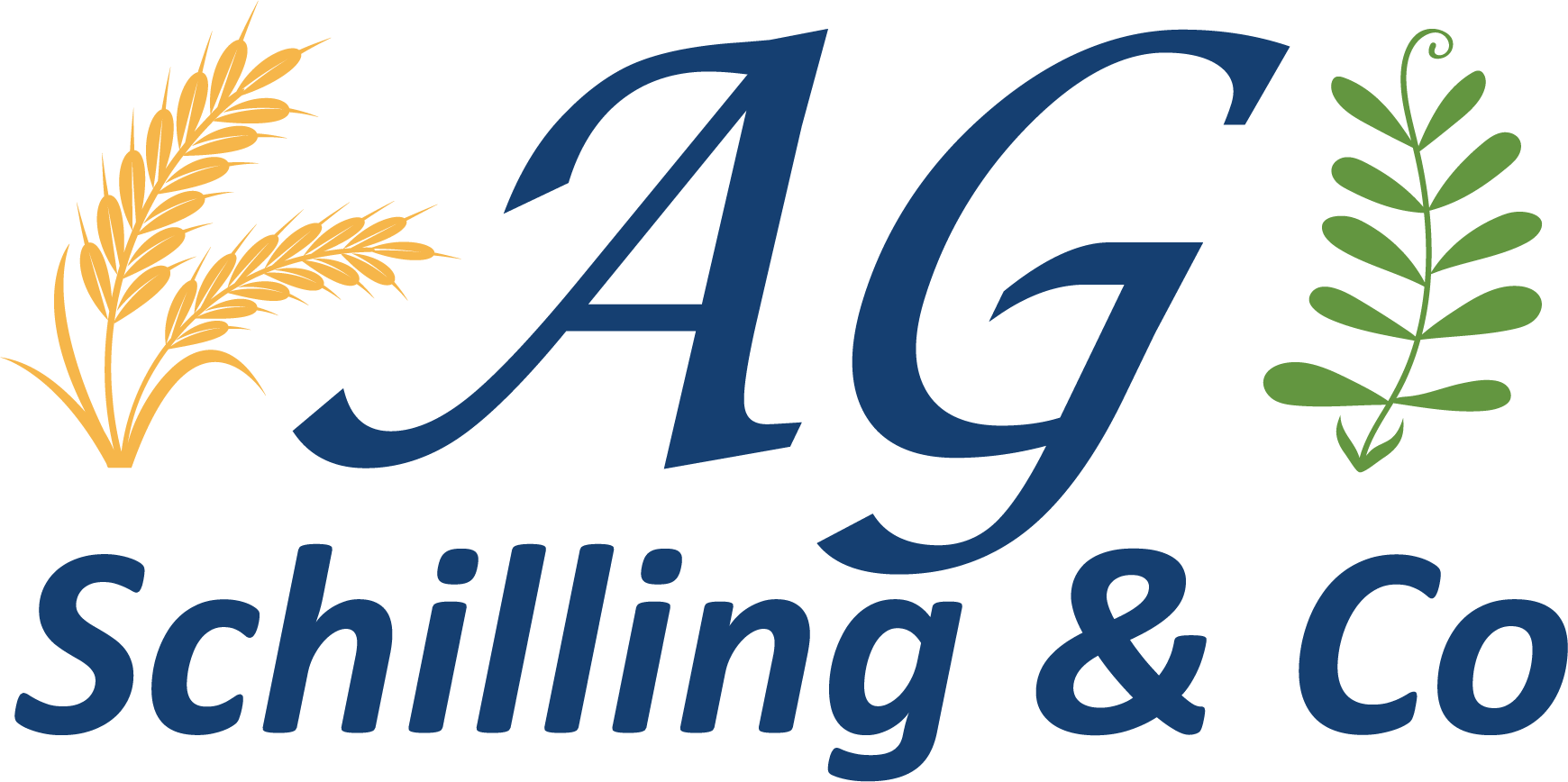 AG Schilling & Co logo with blue lettering and wheat accents