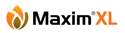 Maxim XL logo with orange leaf icon and black-and-orange text