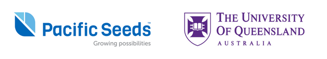 Pacific Seeds and The University of Queensland Australia logos on a white background