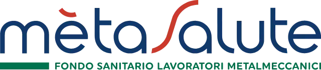 Logo “méta” in blue and red with green accents, and the subtitle “FONDO SANITARIO LAVORATORI METALMECCANICI” below.