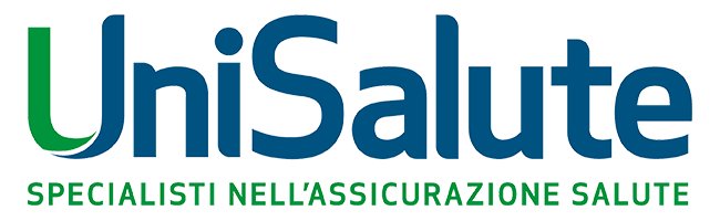 UniSalute logo in teal and blue with the slogan “Specialisti nell’assicurazione salute”