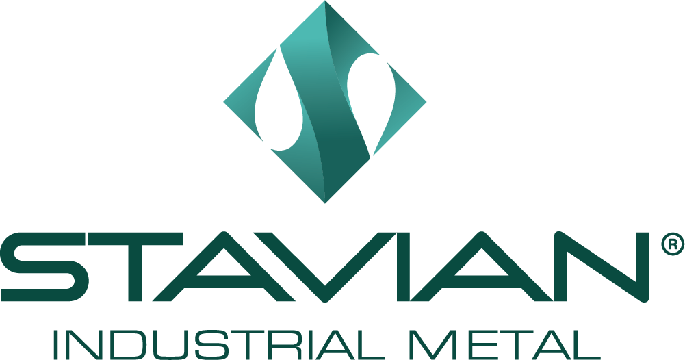 Stavian Industrial Metal logo with teal geometric icon and company name text