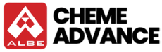 ALBE Cheme Advance logo with red-and-white emblem and black text