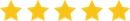 Five gold stars in a row on a white background