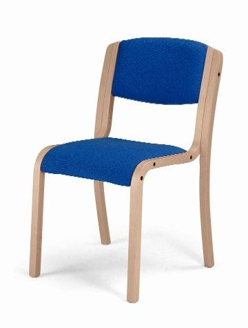 Seniors chair without armrests and blue seat