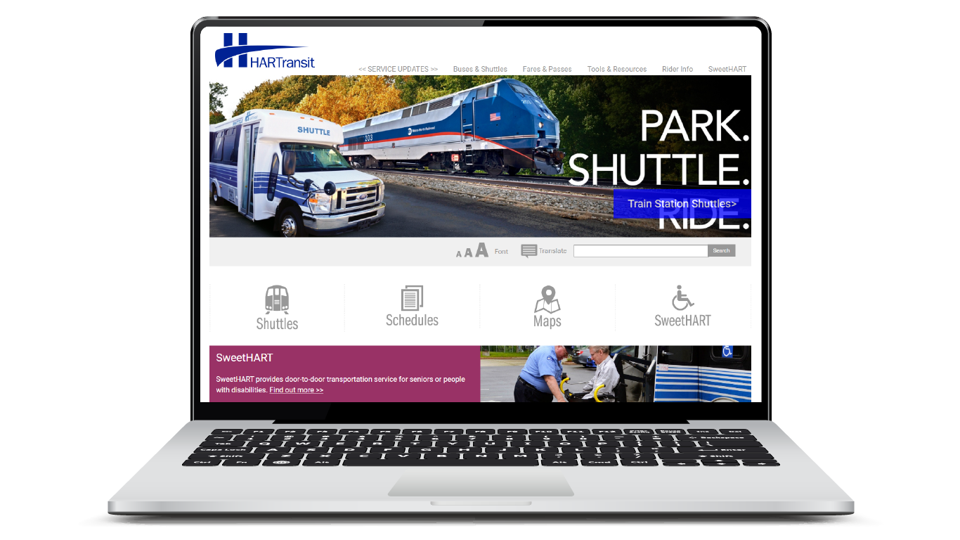 HARTransit website