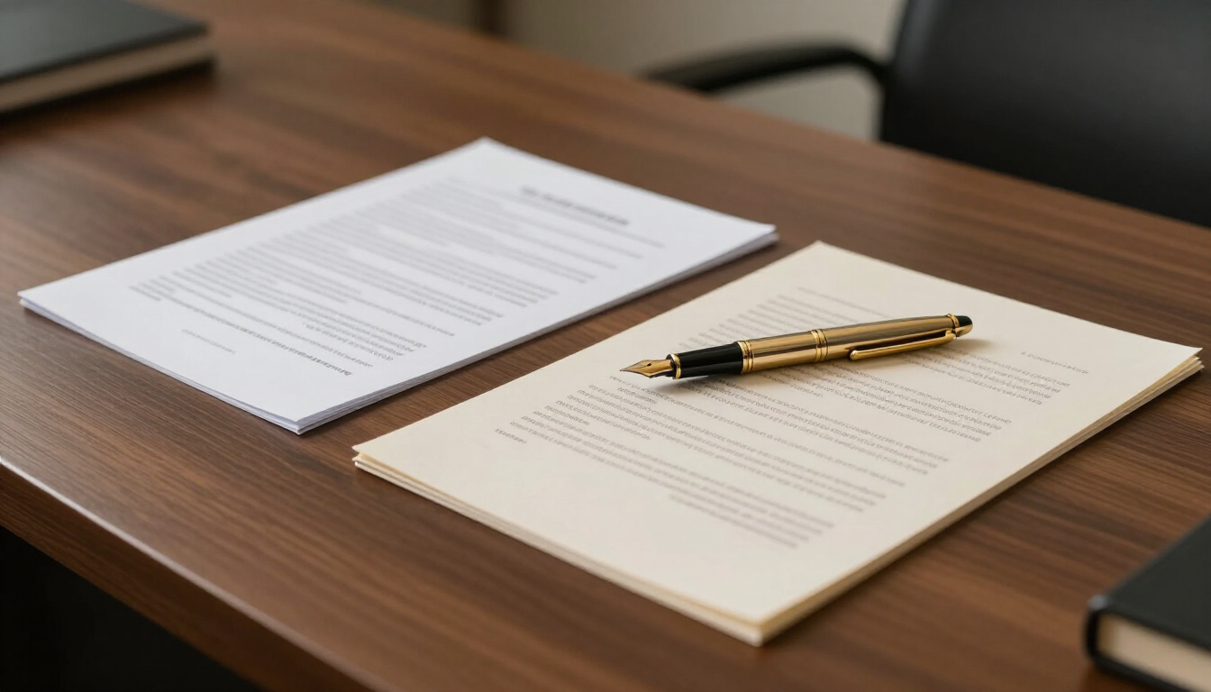 Legal documents for international repatriation on a professional desk.