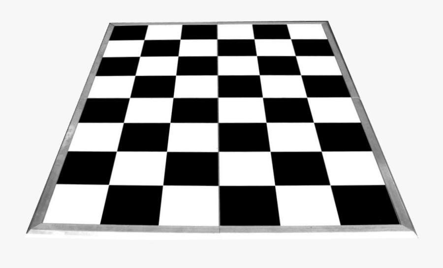 A black and white checkered floor with a silver frame on a white background.