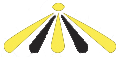 A yellow and black logo on a white background.
