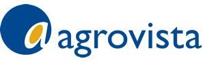 The logo for agrovista is blue and yellow with a circle in the middle.