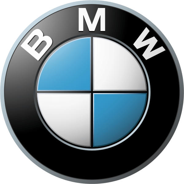 A blue white and black bmw logo on a white background