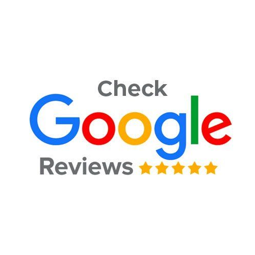 Check Google Reviews A google logo that says `` check google reviews '' on a white background.