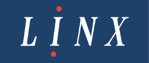 A blue background with the word linx on it