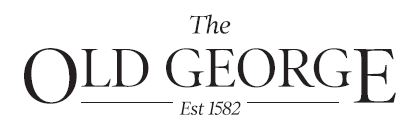 A black and white logo for the old george