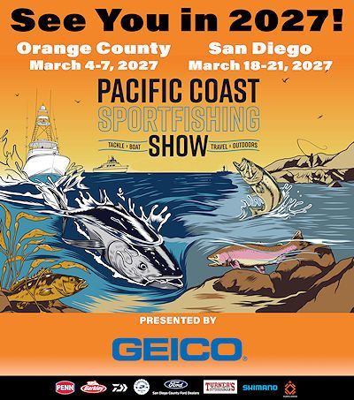 Pacific Coast Sportfishing Tackle, Boat, Travel and Outdoors Show (OC) Logo