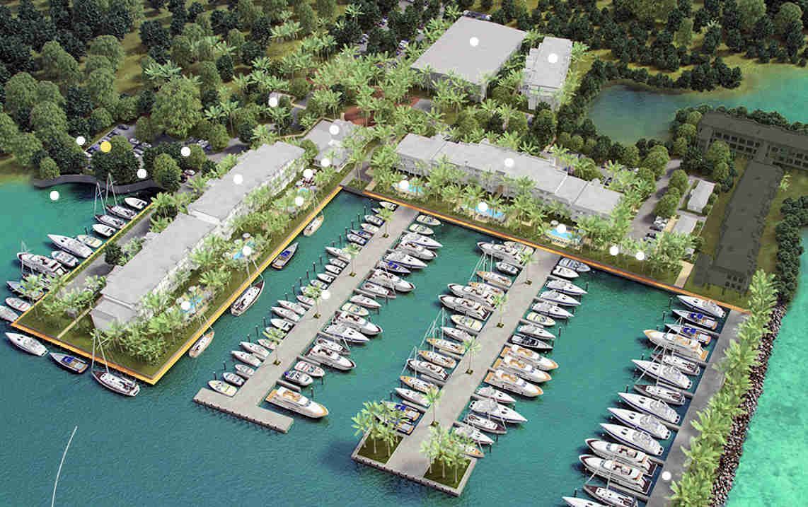 View of a marina in the Florida Keys