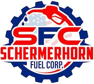 SFC Schermerhorn Fuel Corp. logo with red, blue, and white gear and fuel nozzle graphic