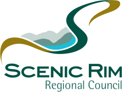 Scenic Rim Regional Council logo with green and gold swoosh over stylized mountains