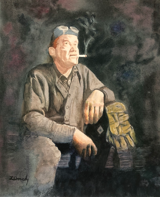 lynn amedy watercolor of man