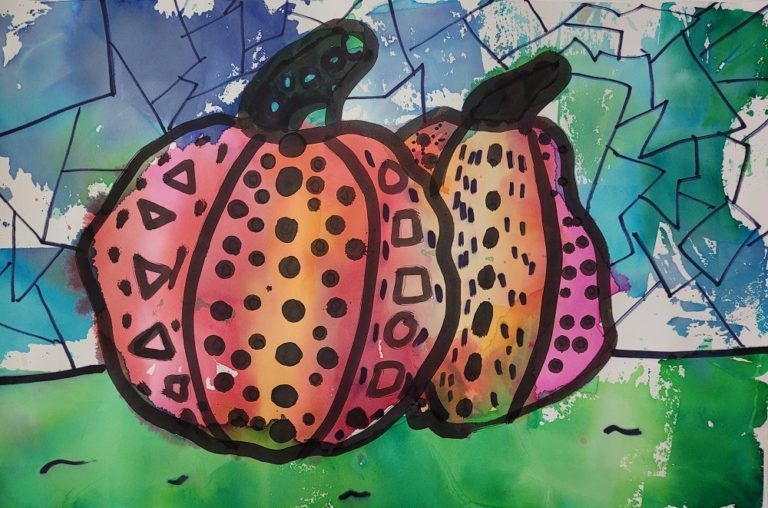 colorful pumpkin art