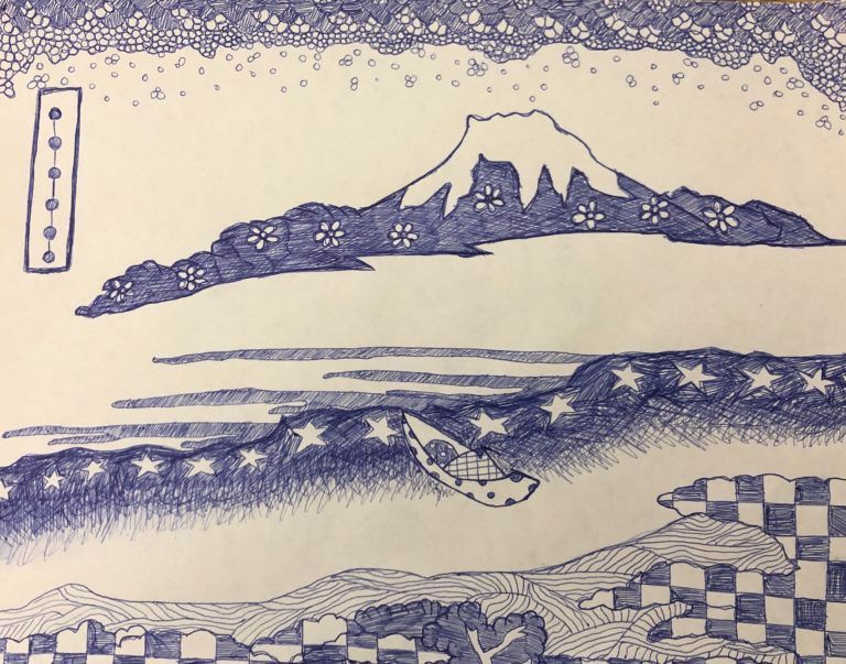 blue beach deanna lim drawing