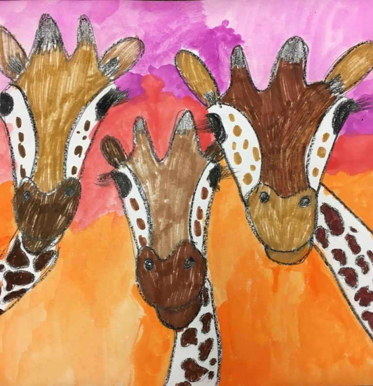 giraffe trio art