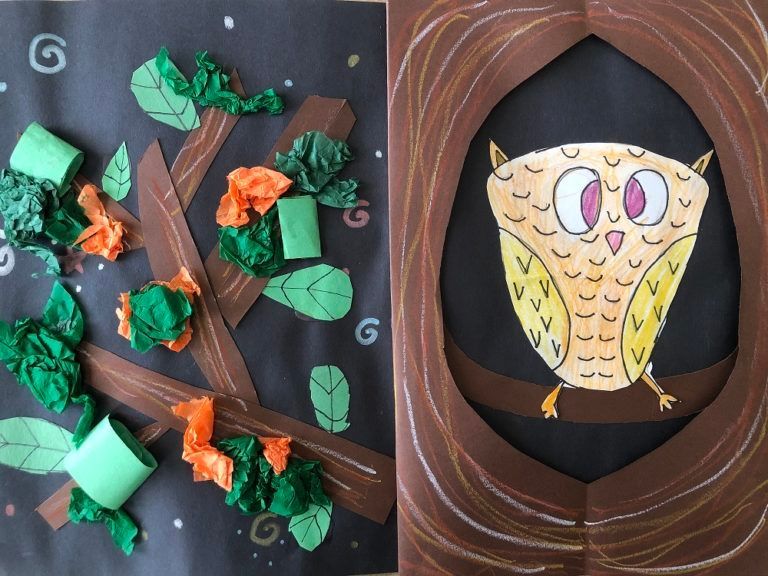 owl collage art