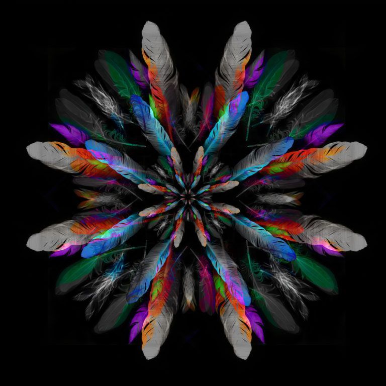 feather explosion art