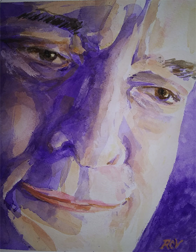 rudolph c. villarreal watercolor self portrait