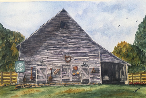 carol wiggins watercolor of old building