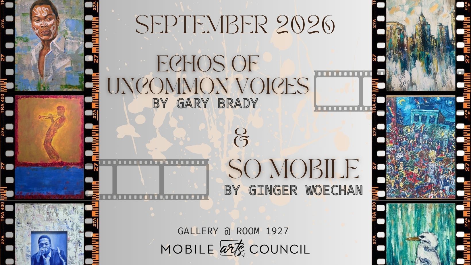 Graphic for Gary Brady and ginger Woechan September 2026 Exhibitions Mobile Arts Council Gallery @ R