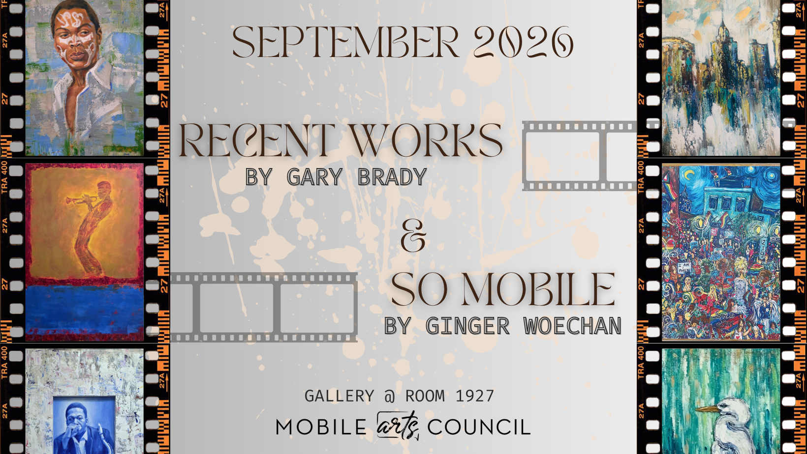 Graphic for Gary Brady and ginger Woechan September 2026 Exhibitions Mobile Arts Council Gallery @ R
