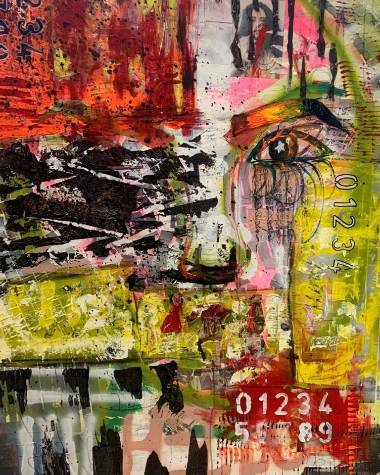 zero through nine mixed media