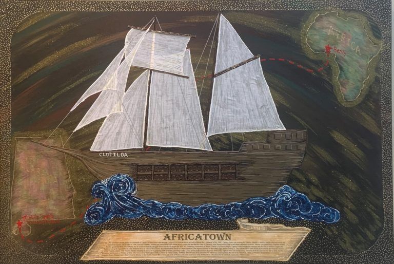 africatown boat mixed media art
