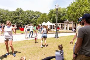 crowd in square