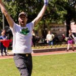 man celebrating