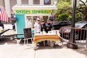 sisters snowballs booth