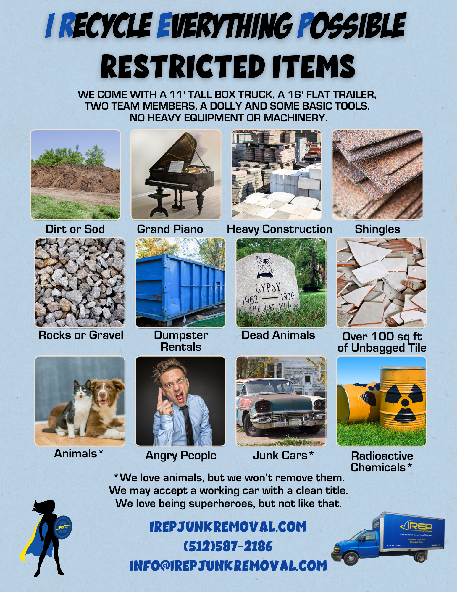 IREP junk removal restricted items list