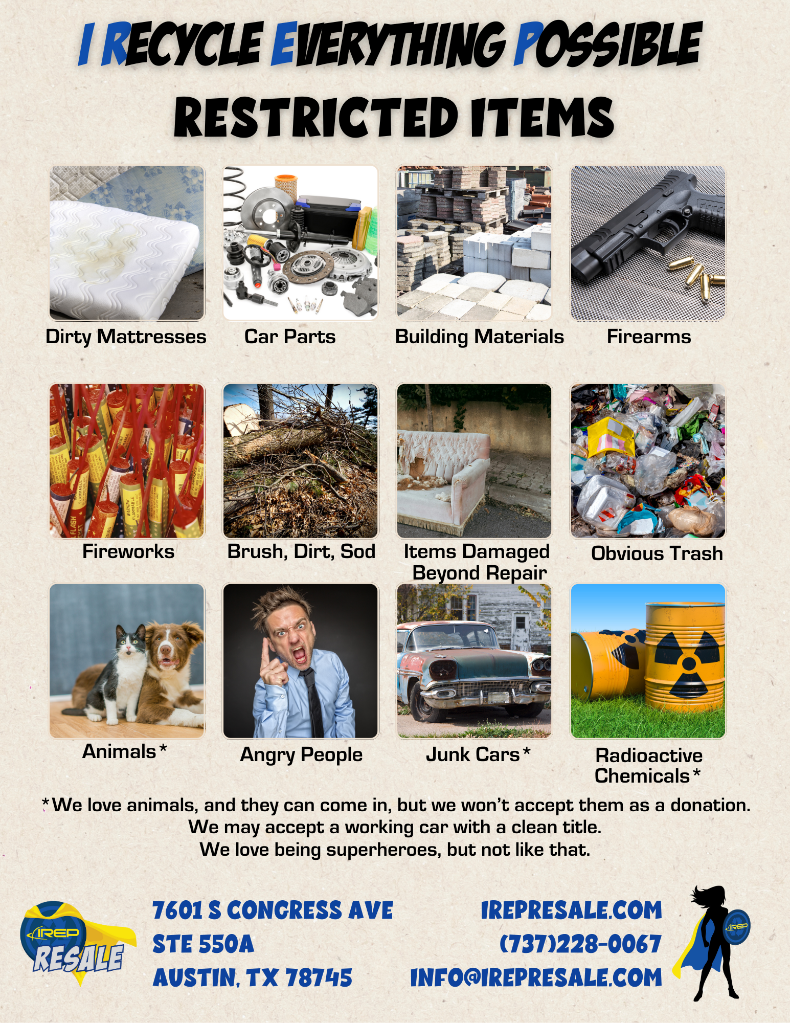 IREP resale restricted items list