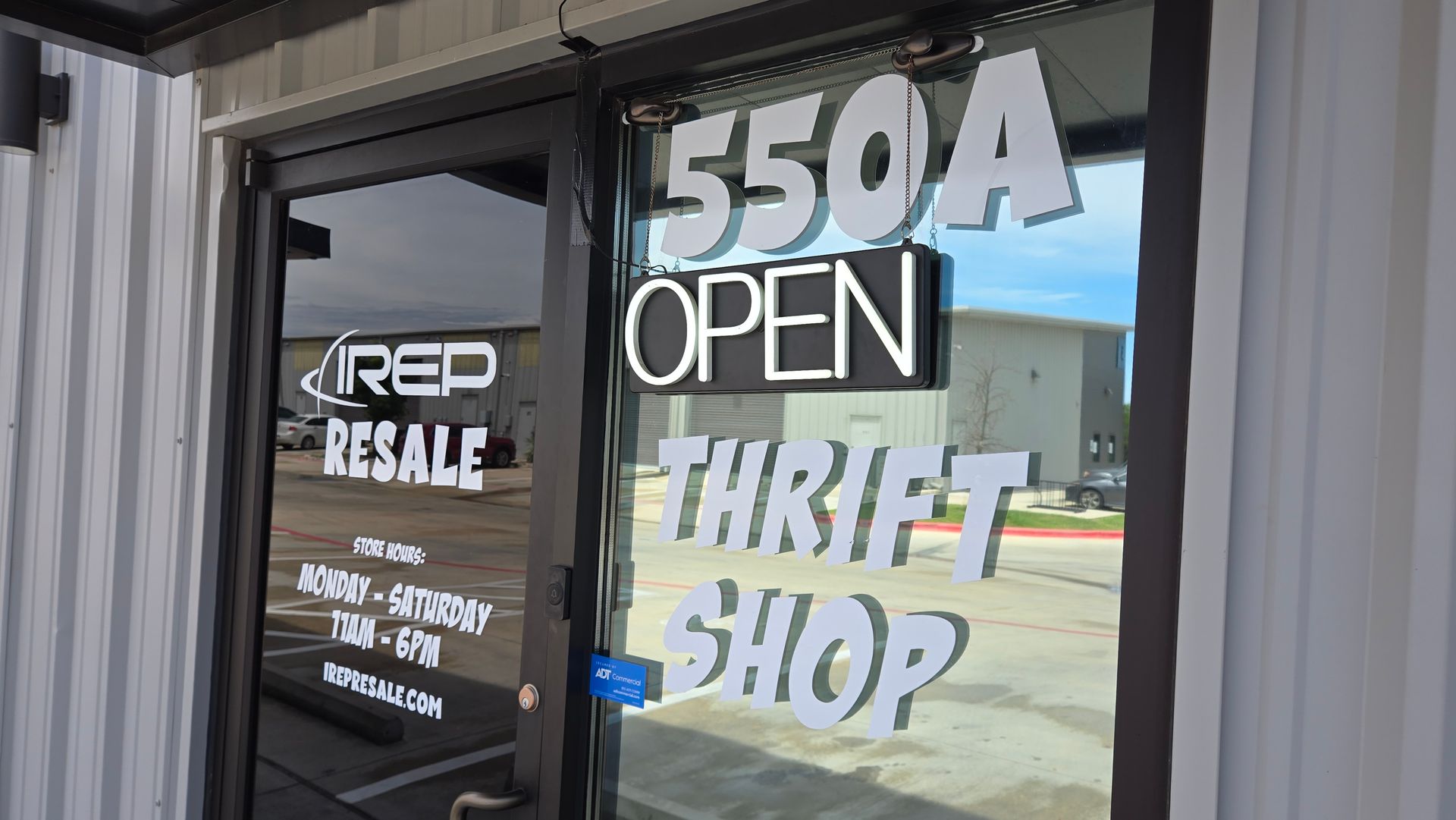 IREP Resale Austin Thrift Shop outside door