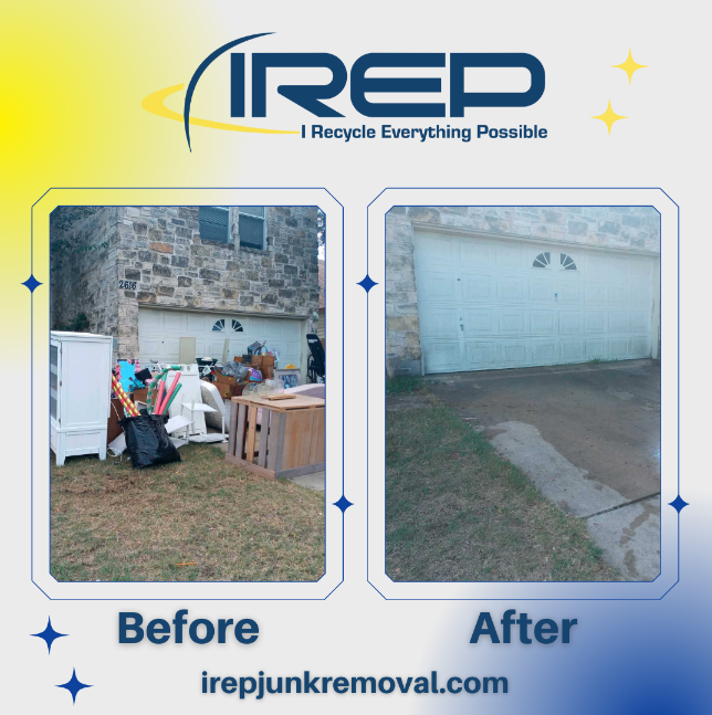 before and after junk removal outside home