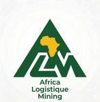 Africa Logistique Mining logo with green triangle, white initials, and yellow map of Africa