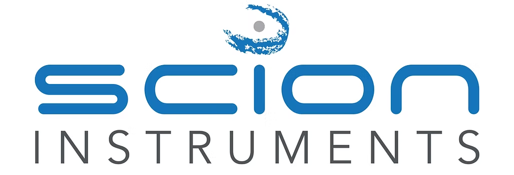 Scion Instruments logo in blue and gray on a white background