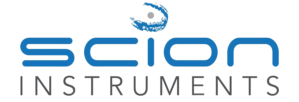 Scion Instruments logo in blue and gray on a white background