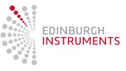 Edinburgh Instruments logo with gray and red dotted graphic on white background