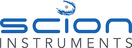 Scion Instruments logo in blue and gray on a white background
